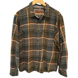 Orvis Heavyweight Plaid Flannel Shacket Shirt Sz XL Outdoor Cabincore Cozy